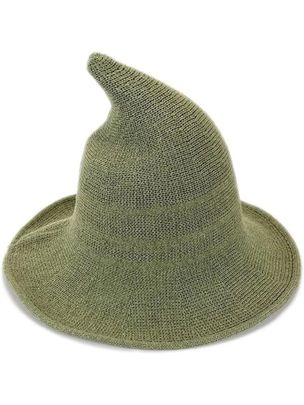Unisex Olive Halloween Witch Wool Hat Masquerade Cosplay Costume Knitted Cap